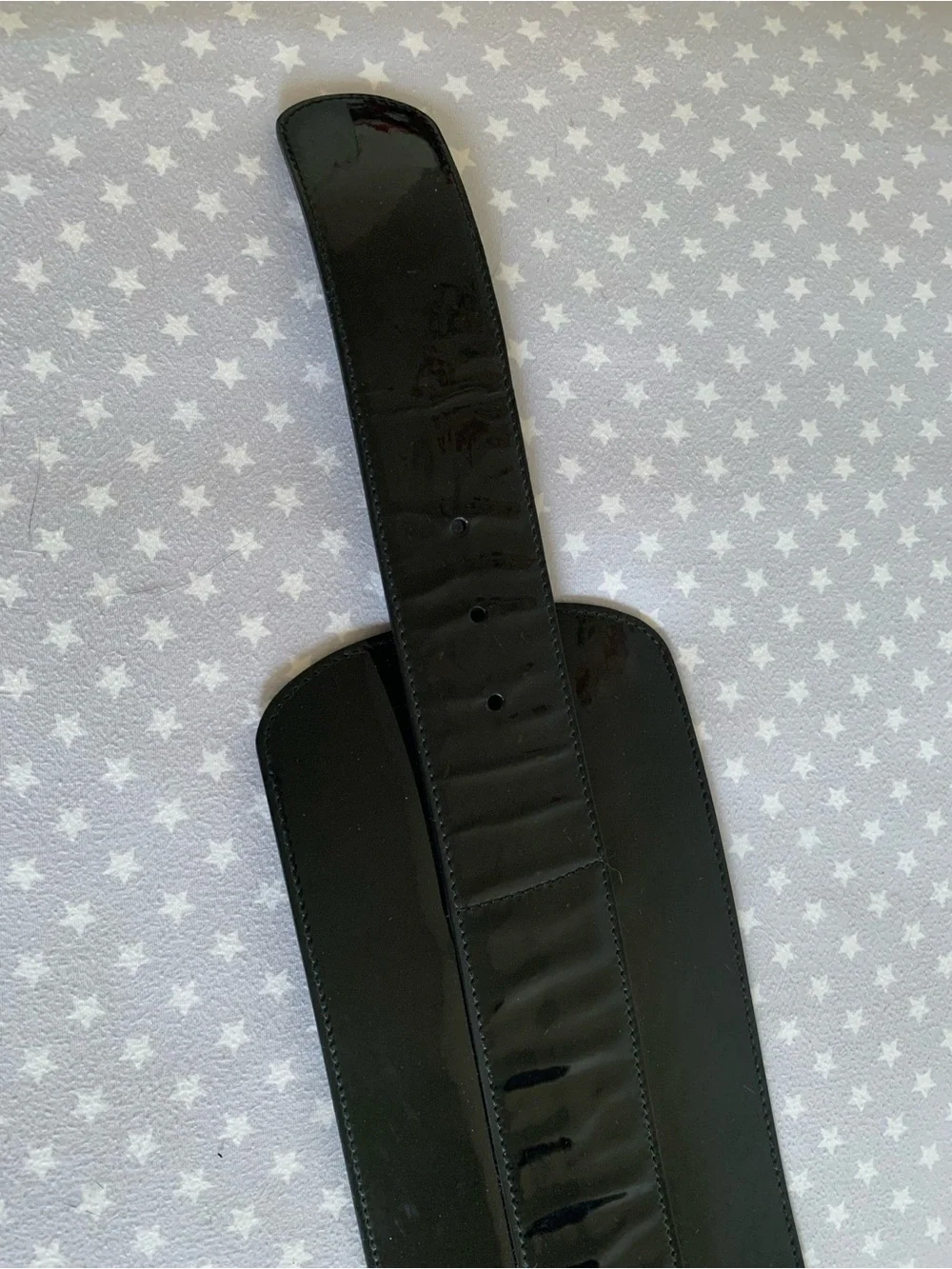 Vintage Giorgio Armani Patent Leather Wide Corset Waist Belt Black Size 44 M